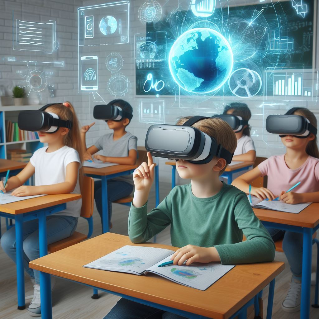 Niños inmersos en realidad virtual y aumentada